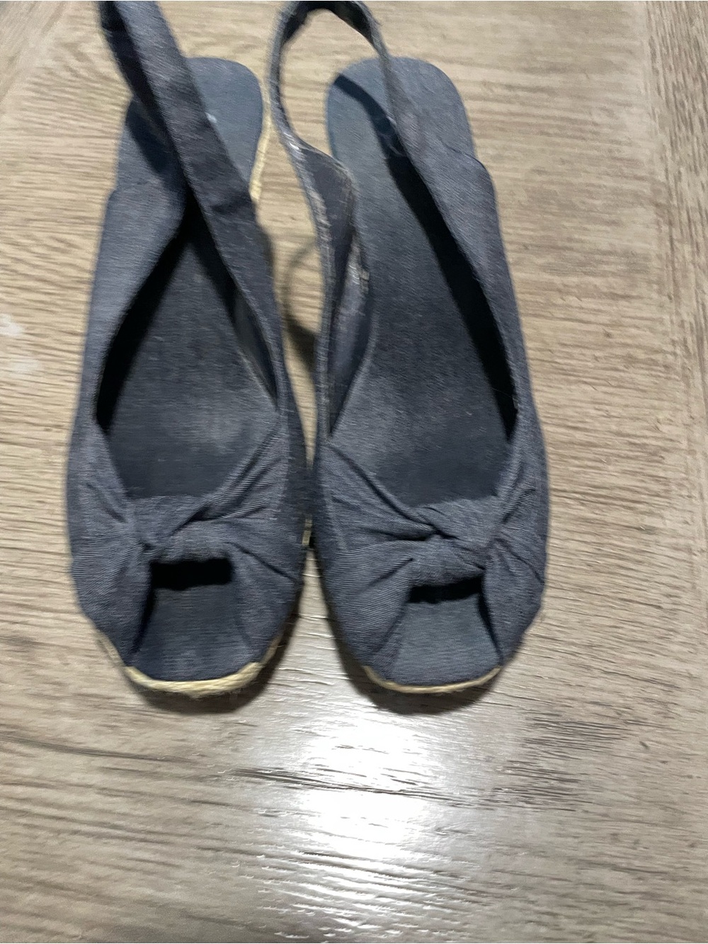 NY&Co denim wedges, size 9